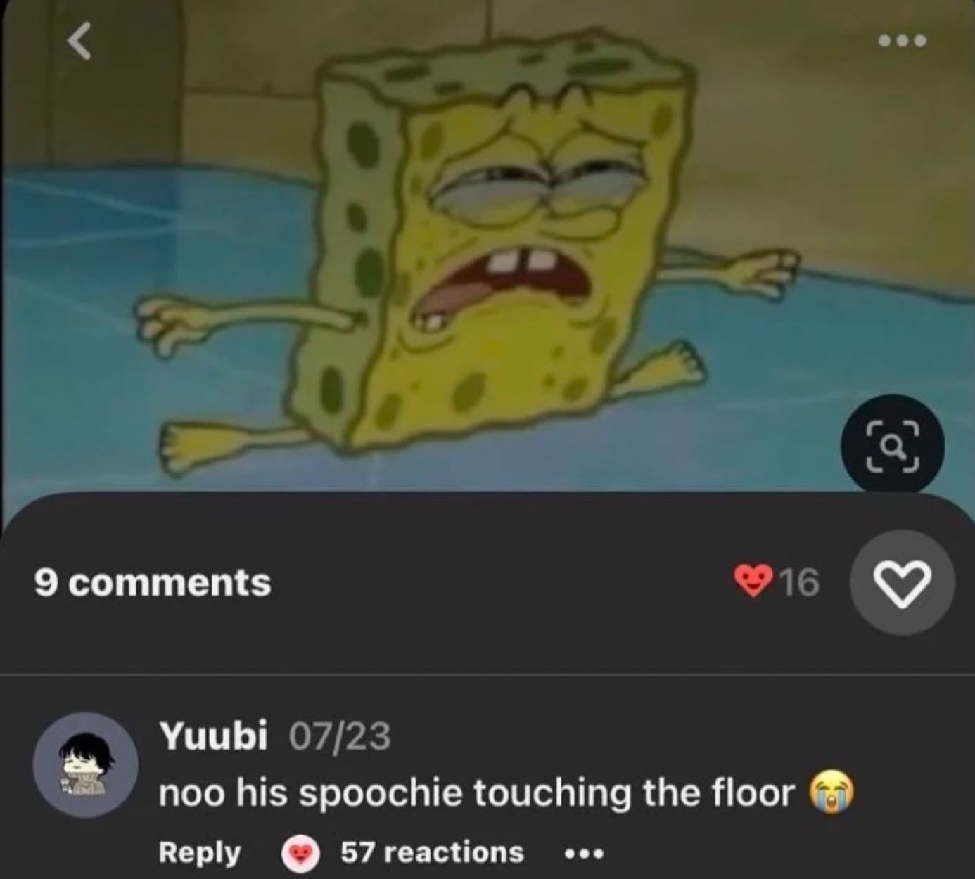 spongebob spoochie - 9 Yuubi 0723 noo his spoochie touching the floor 57 reactions ... 16 @ 3